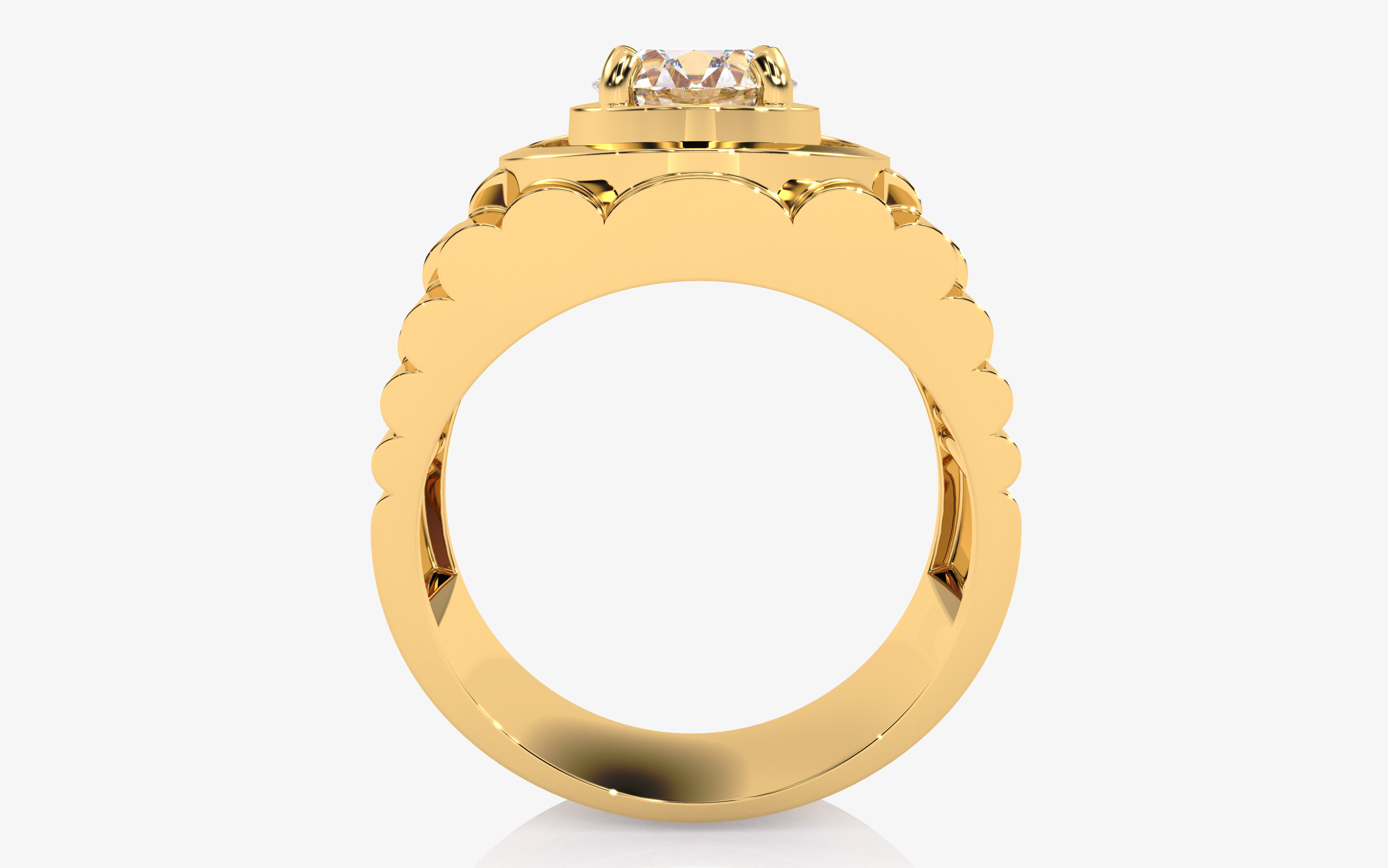 Mens Solitaire Ring 3dm stl renders details 3D print model_5