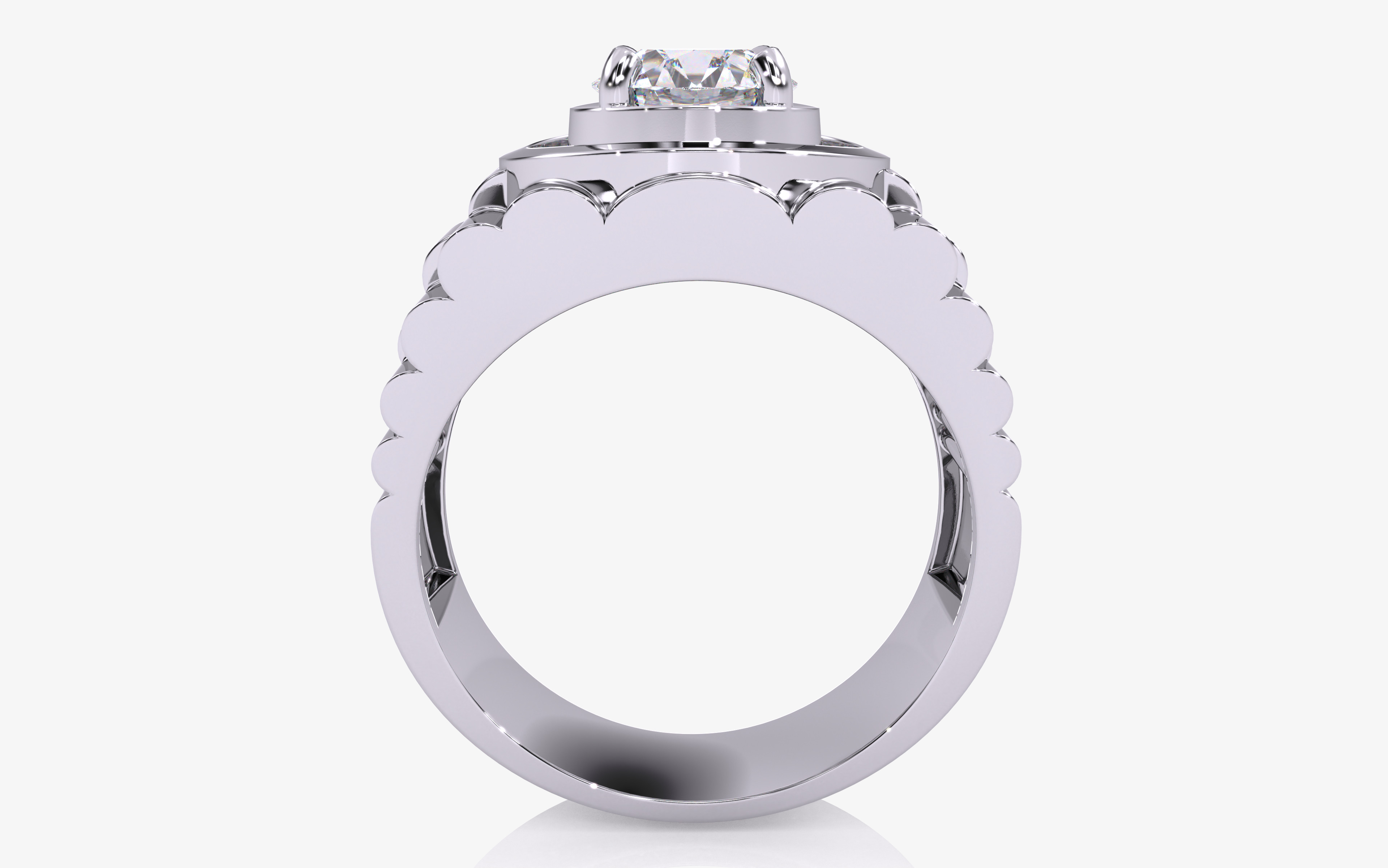 Mens Solitaire Ring 3dm stl renders details 3D print model_4
