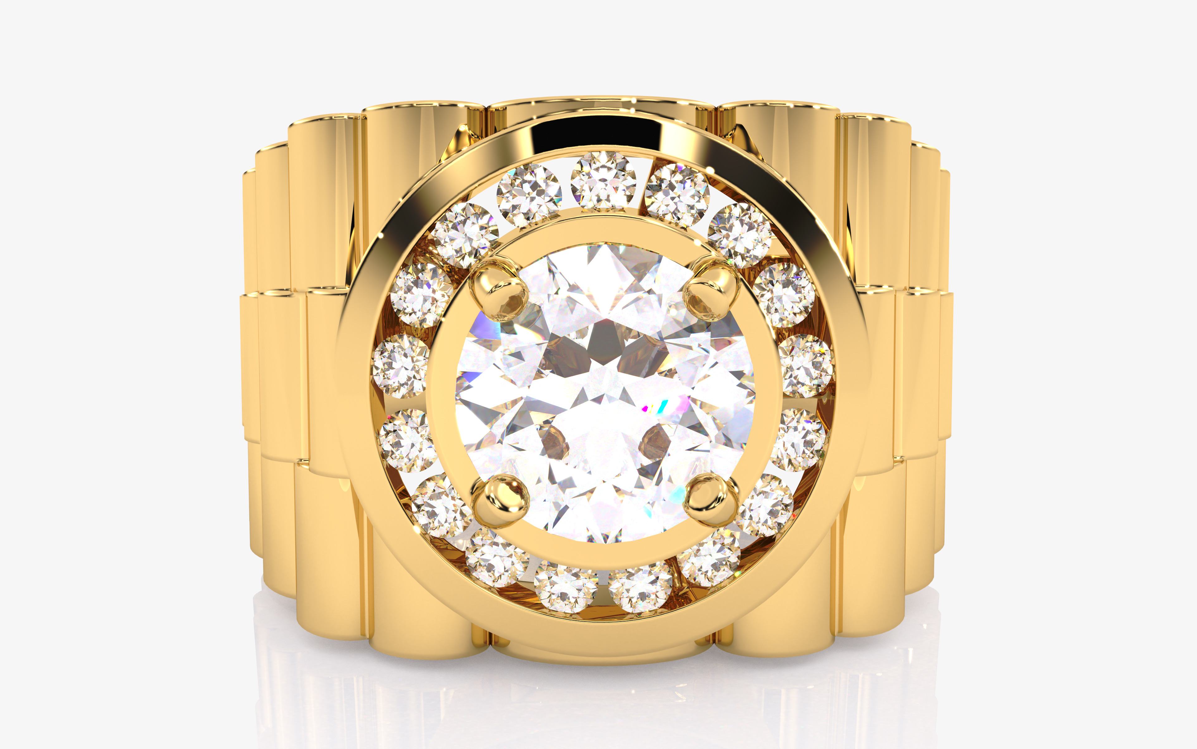 Mens Solitaire Ring 3dm stl renders details 3D print model_6