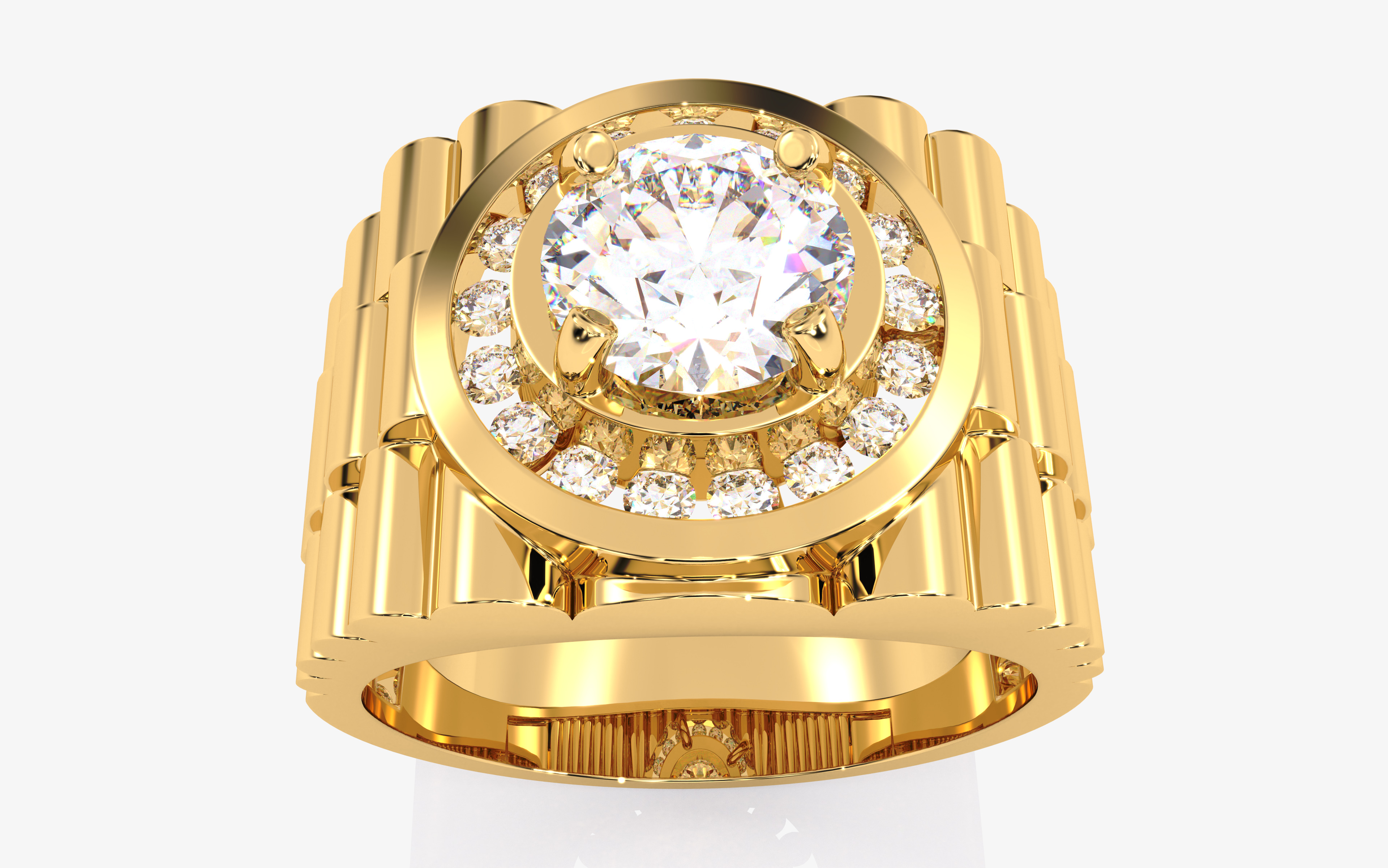 Mens Solitaire Ring 3dm stl renders details 3D print model_9