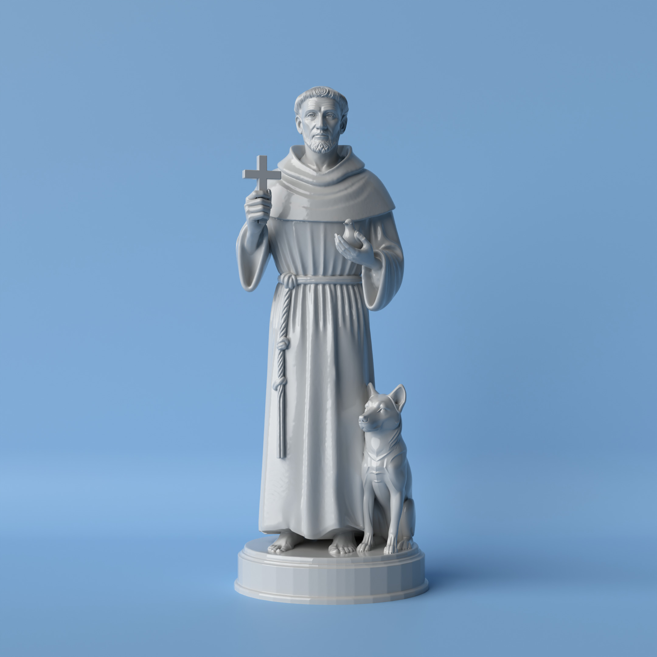 Saint Francis  The Humble Guardian Bust 3D print model_4