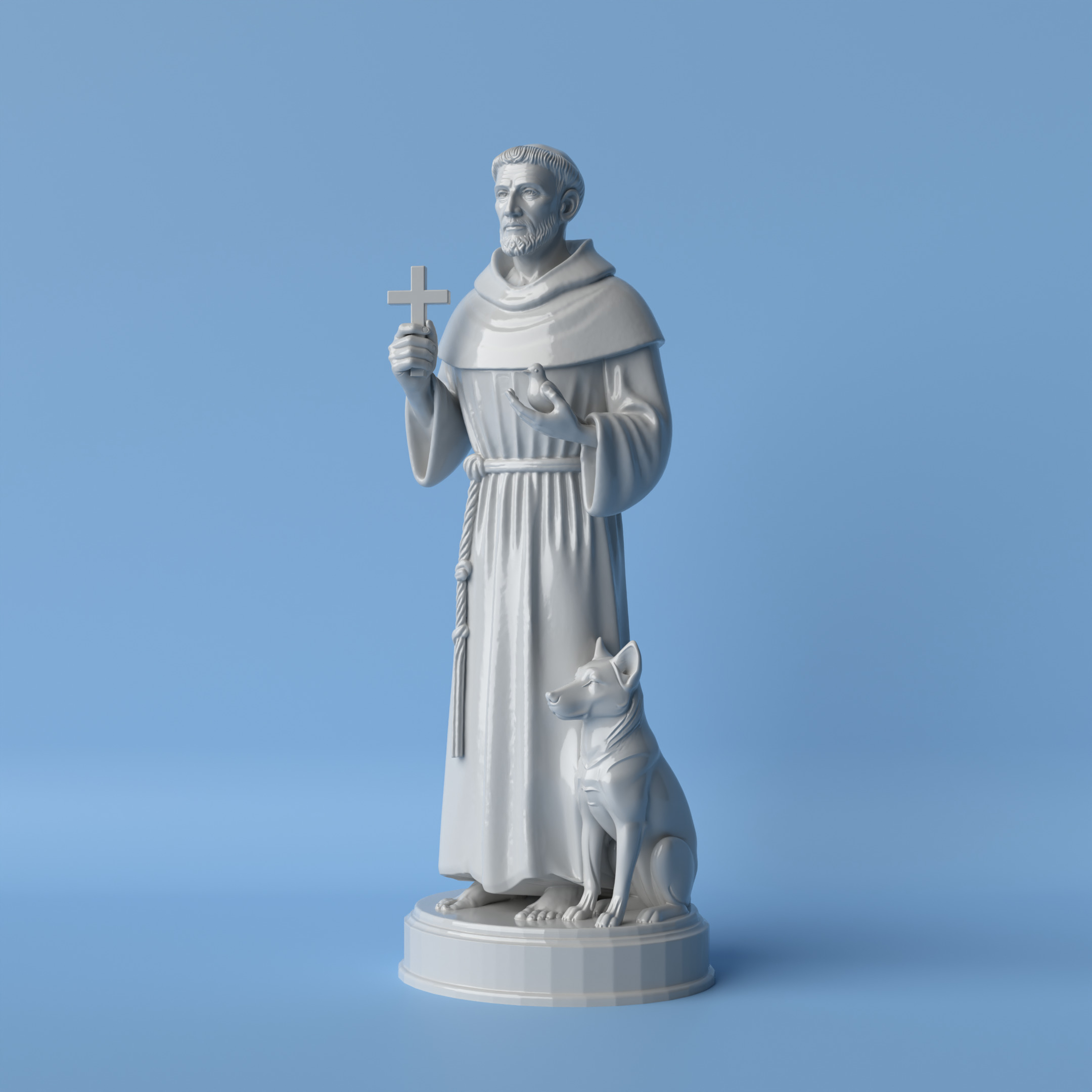 Saint Francis  The Humble Guardian Bust 3D print model_3