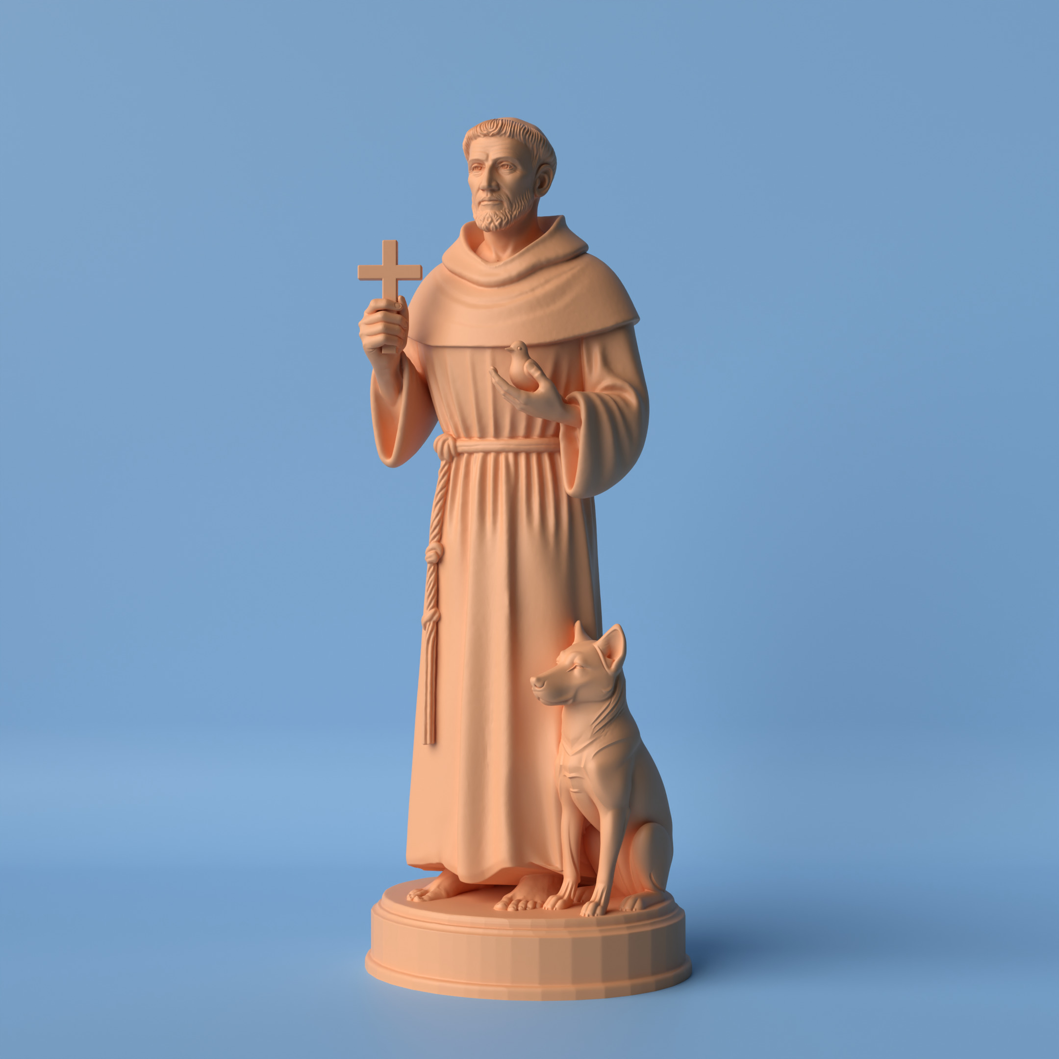 Saint Francis  The Humble Guardian Bust 3D print model_1