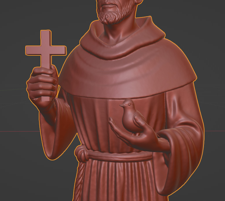 Saint Francis  The Humble Guardian Bust 3D print model_6