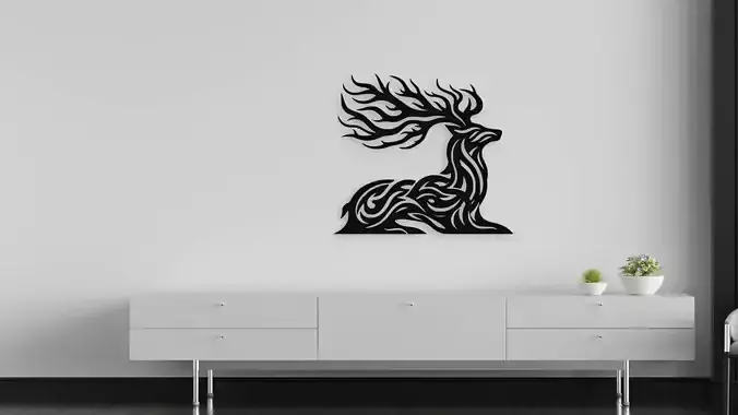 Modern Abstract Geometric Wall Art Decor Panel STL