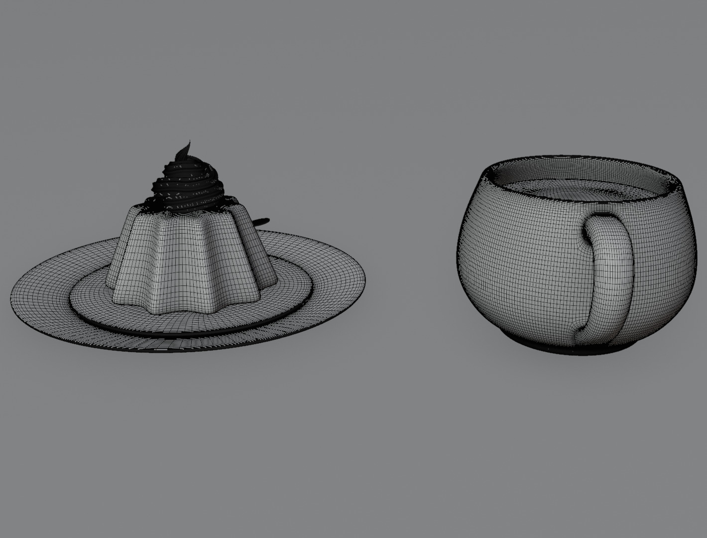 Pudding still life 3D model 3D model_18