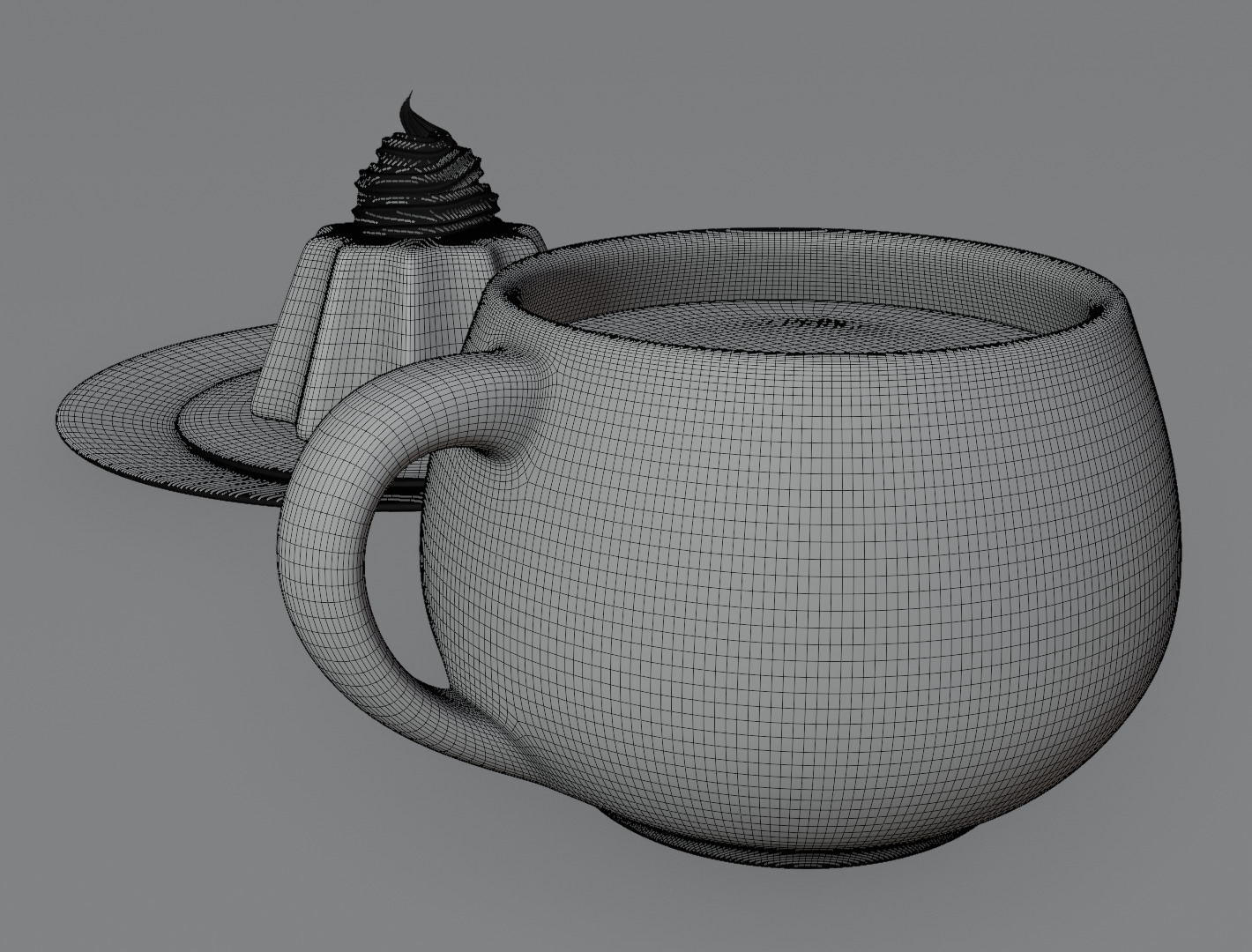 Pudding still life 3D model 3D model_14