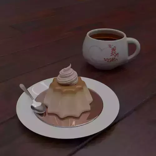 Pudding still life 3D model  3D model