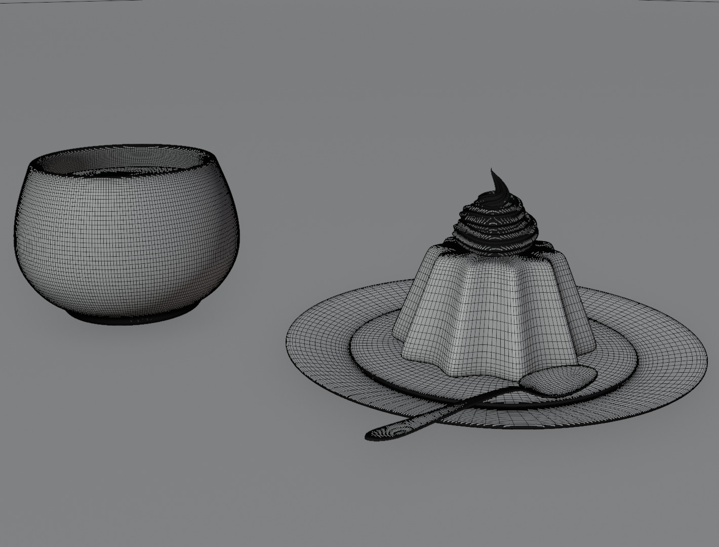 Pudding still life 3D model 3D model_16