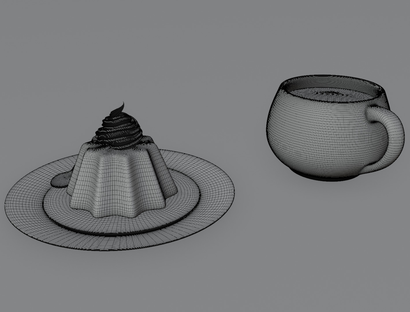 Pudding still life 3D model 3D model_11