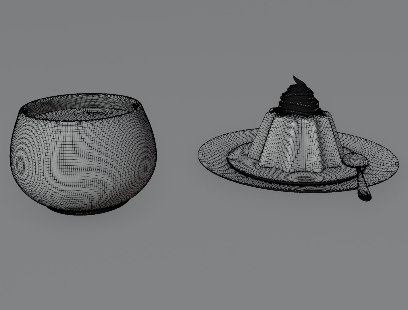 Pudding still life 3D model 3D model_15