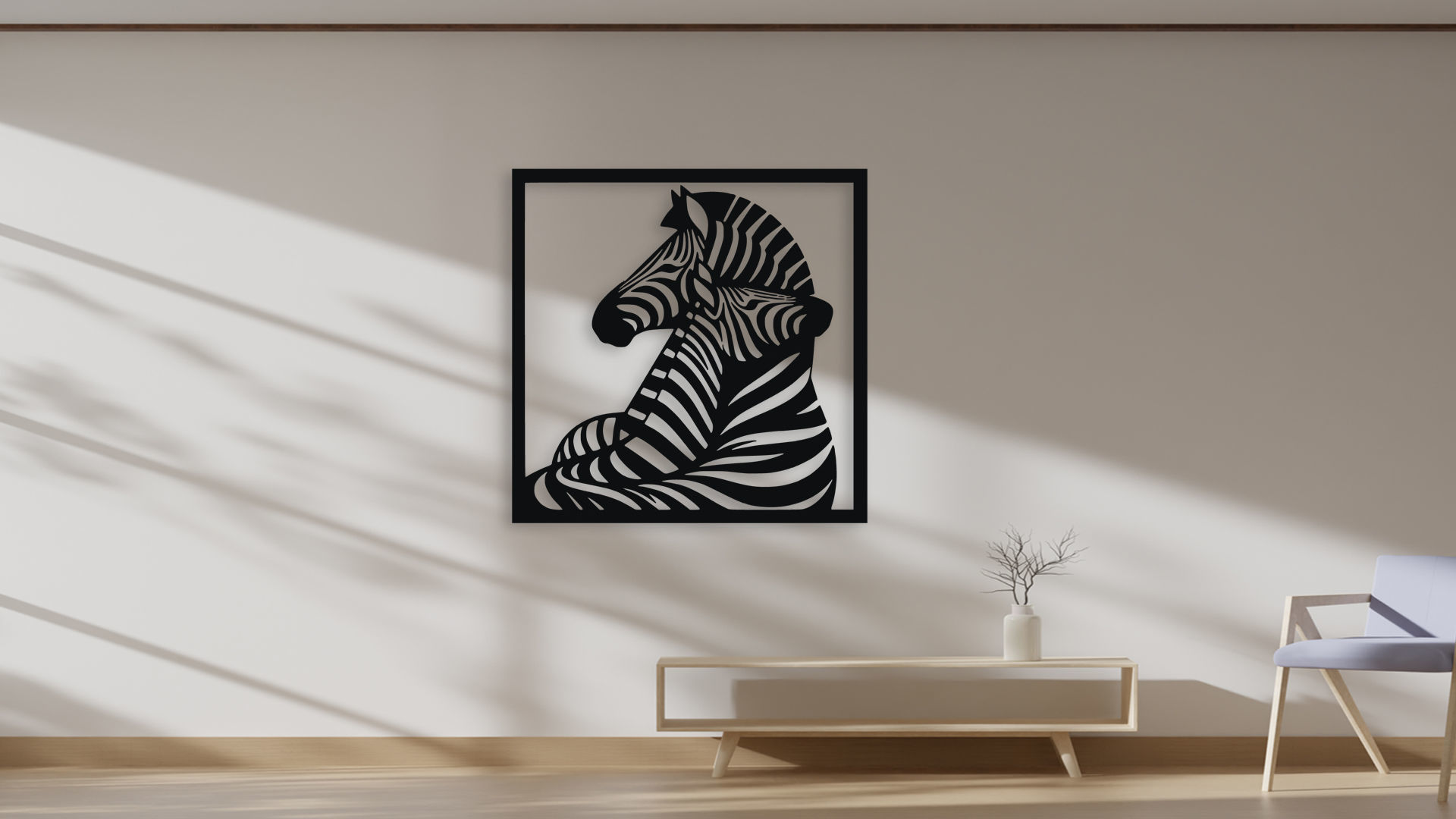 Zebra Couple Wall Art Decor STL for 3D Print Laser Cut 3D model_4