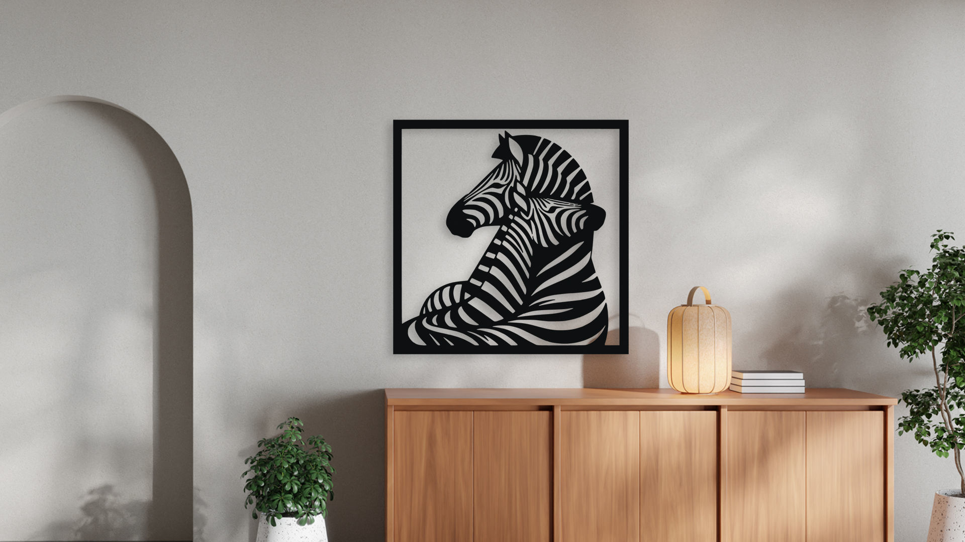 Zebra Couple Wall Art Decor STL for 3D Print Laser Cut 3D model_2