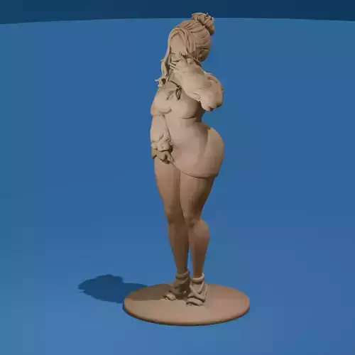 Sexy Toon Girl Blowing a Kiss 3D Printable Stylized Pinup
