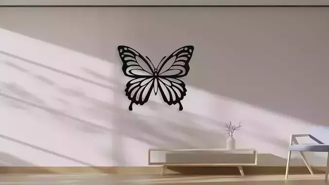 Butterfly Wall Art Decor 3D Print Stencil Laser Cut File