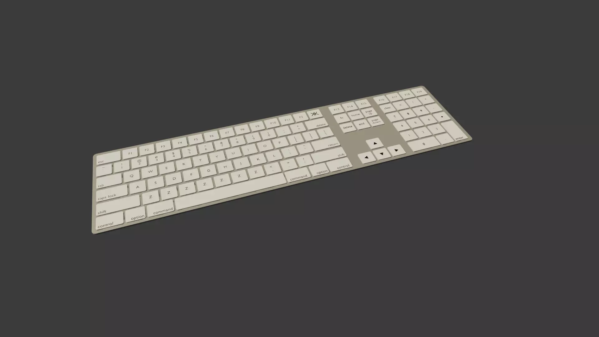 Full Sized Apple Like Keyboard 3D model_0
