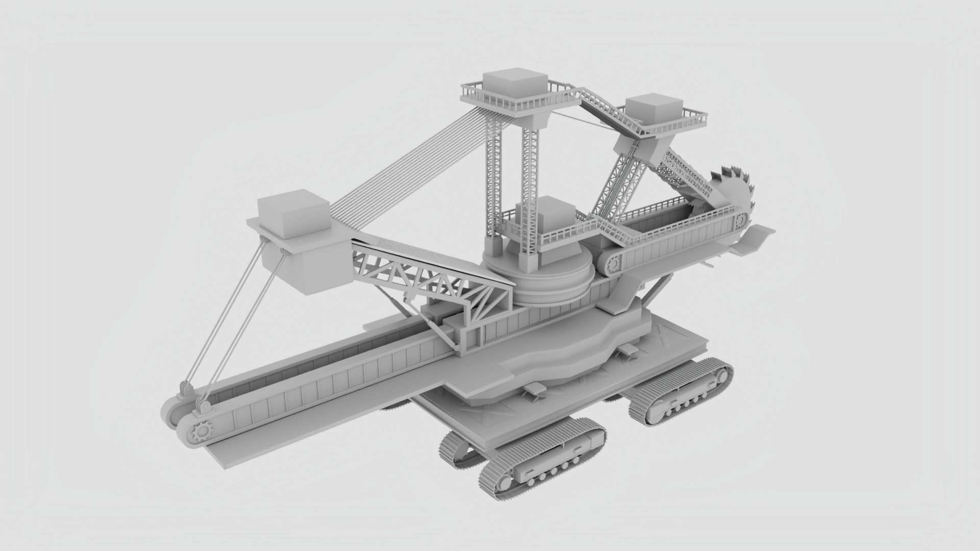 Wheel Bucket Digger  3D model_3