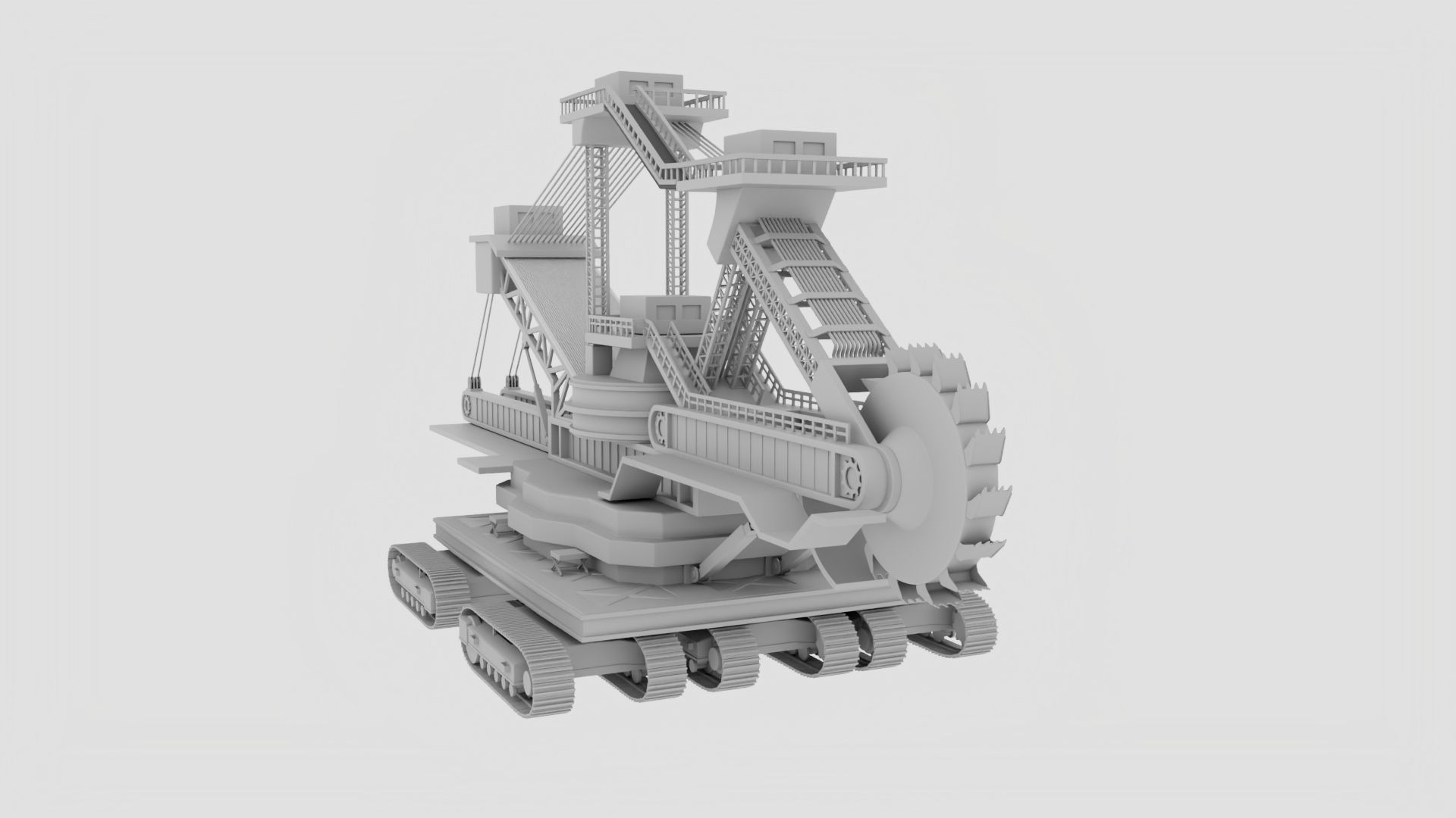 Wheel Bucket Digger  3D model_4
