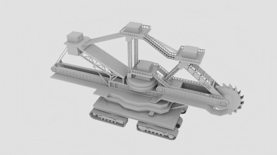 Wheel Bucket Digger  3D model_2