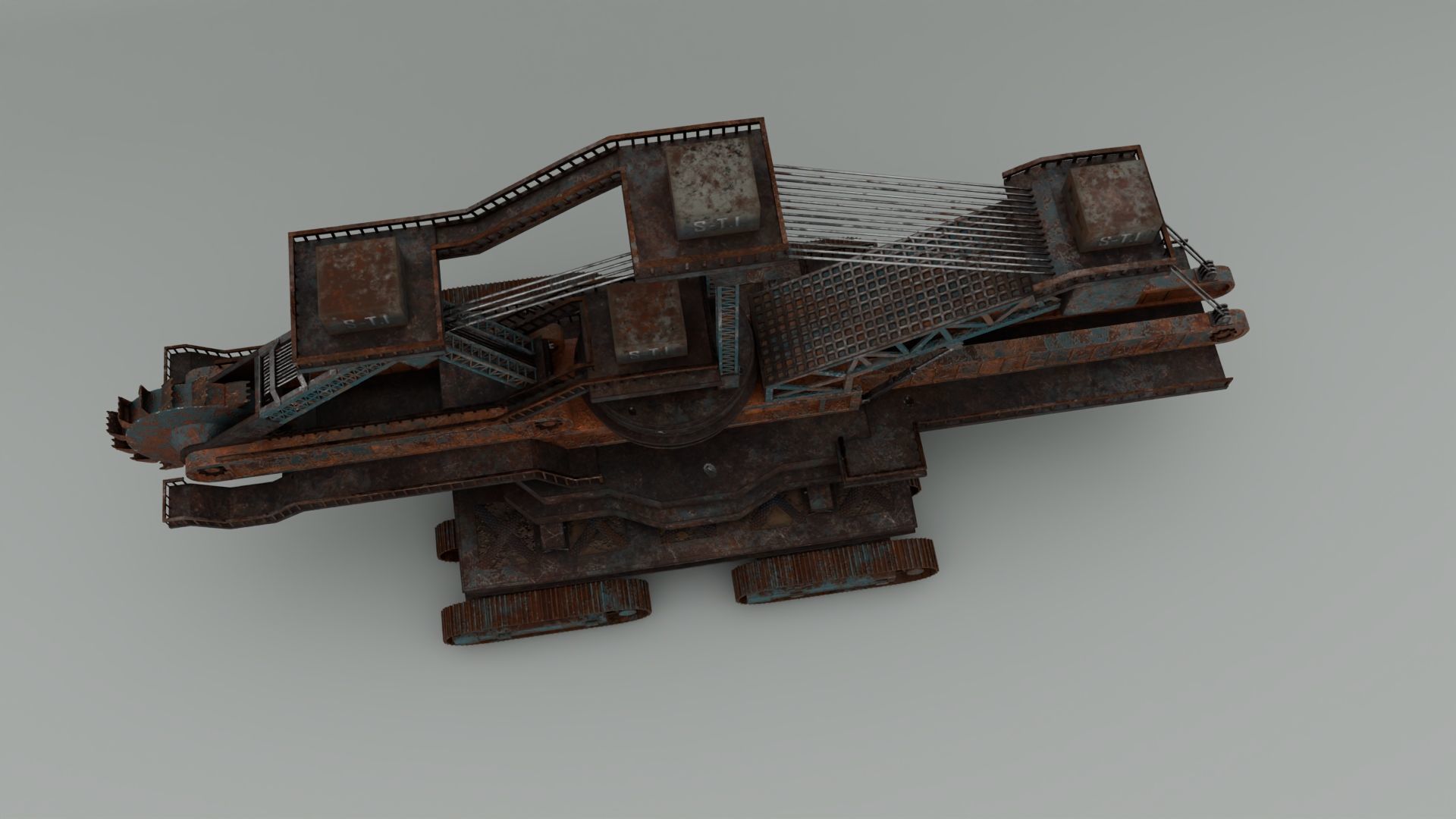 Wheel Bucket Digger  3D model_7