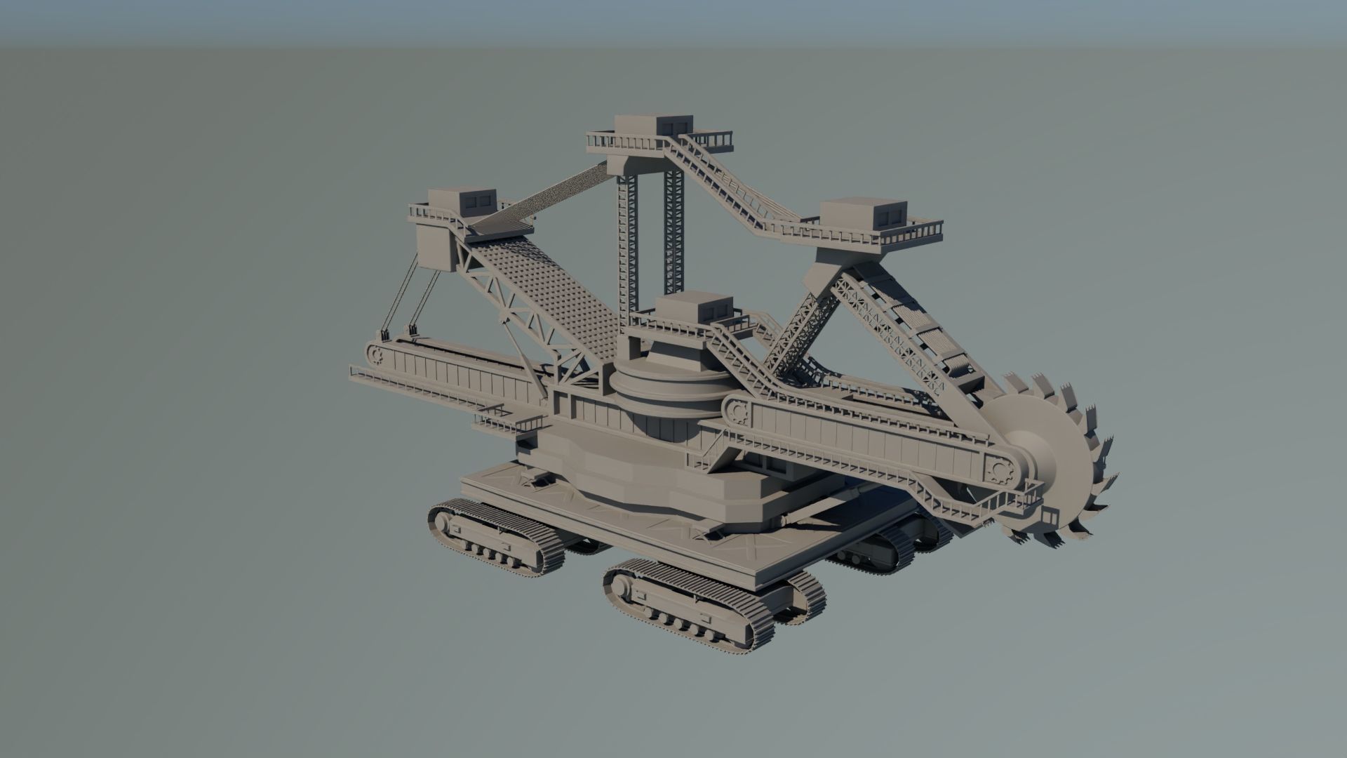 Wheel Bucket Digger  3D model_1