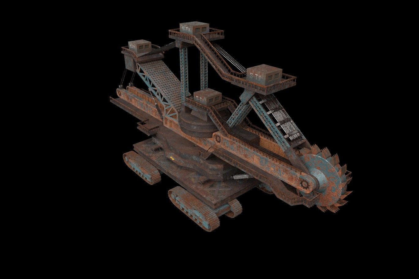 Wheel Bucket Digger  3D model_11