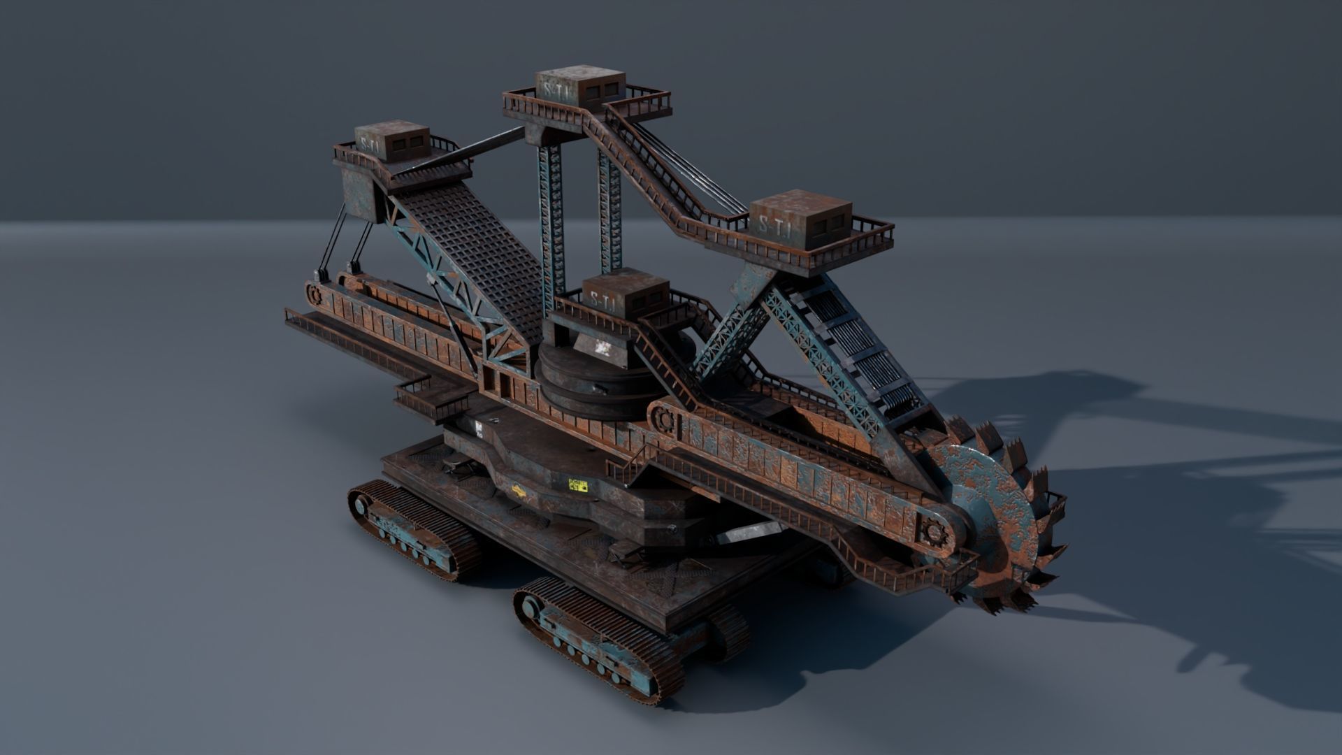 Wheel Bucket Digger  3D model_5