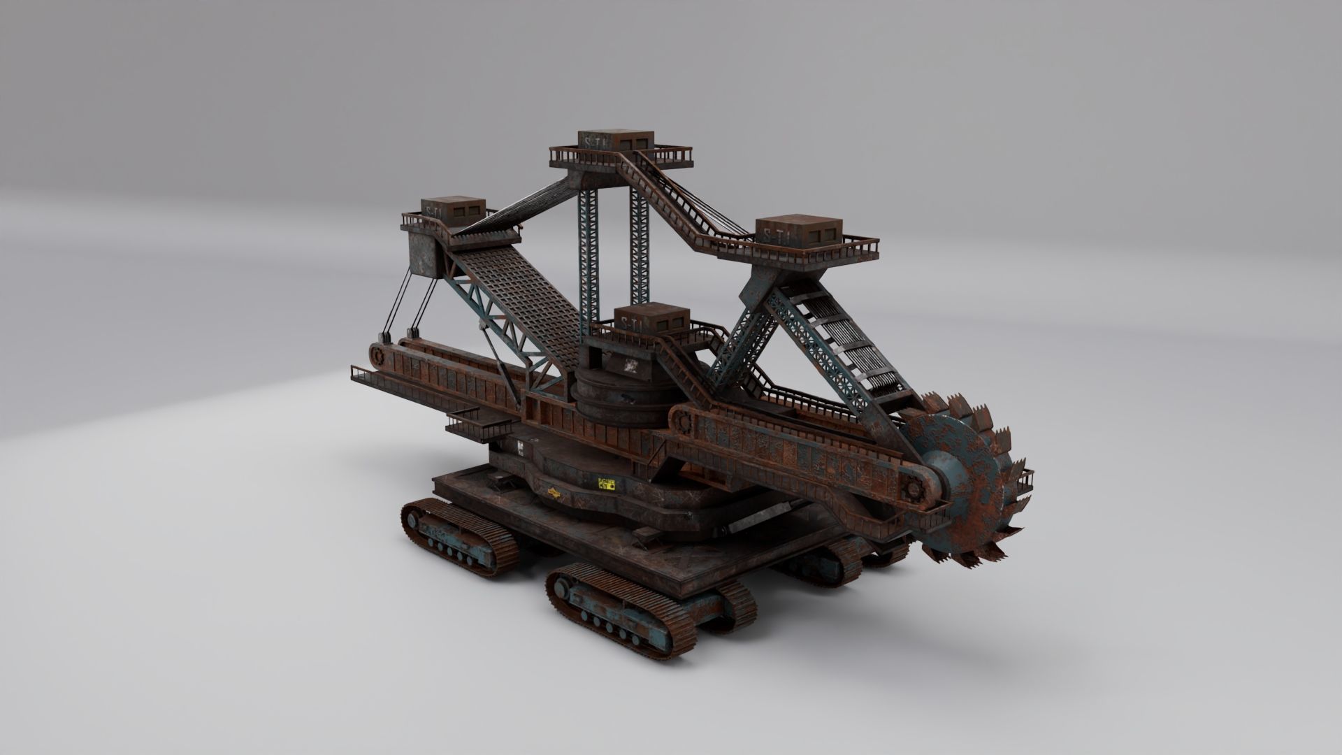 Wheel Bucket Digger  3D model_6