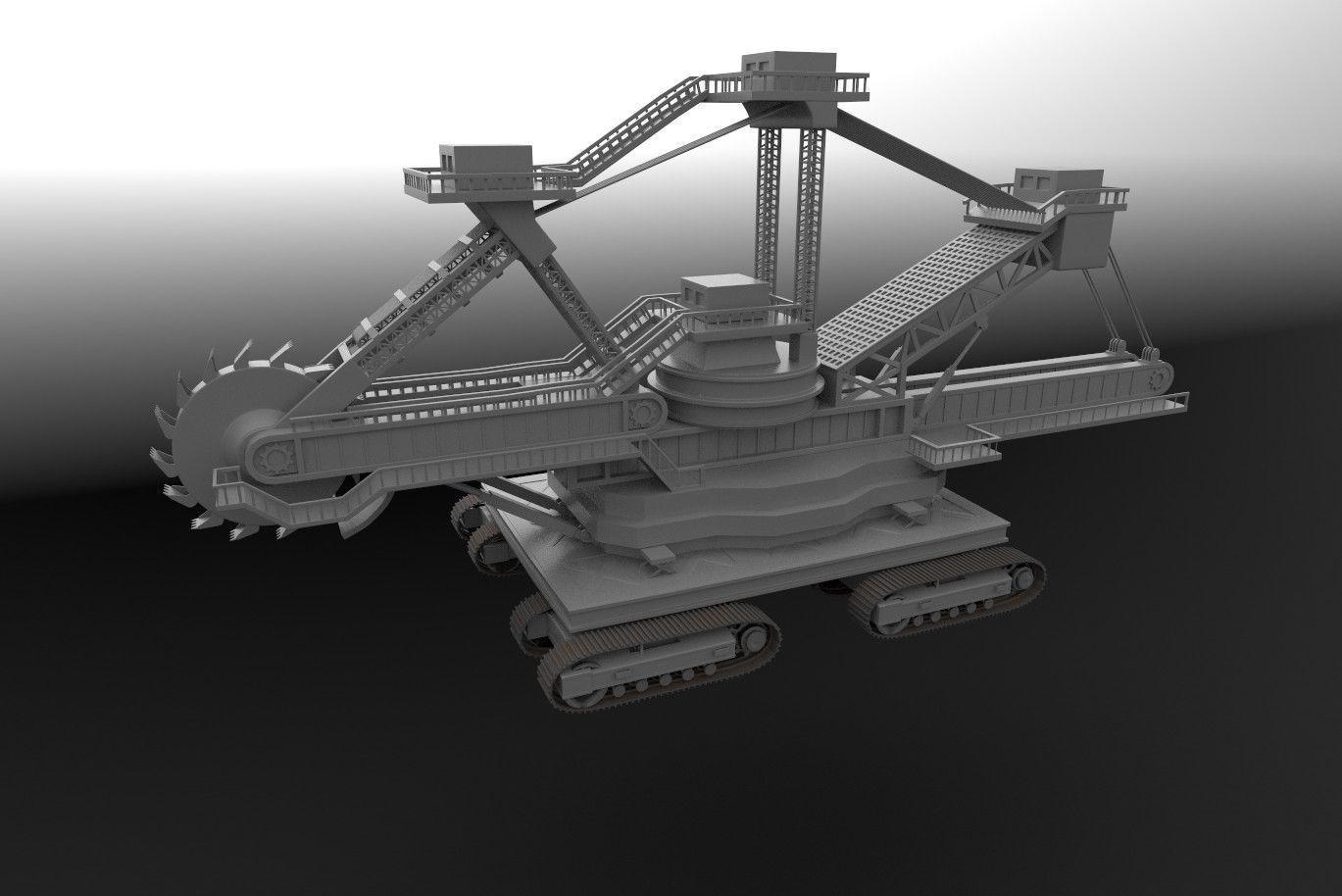 Wheel Bucket Digger  3D model_12