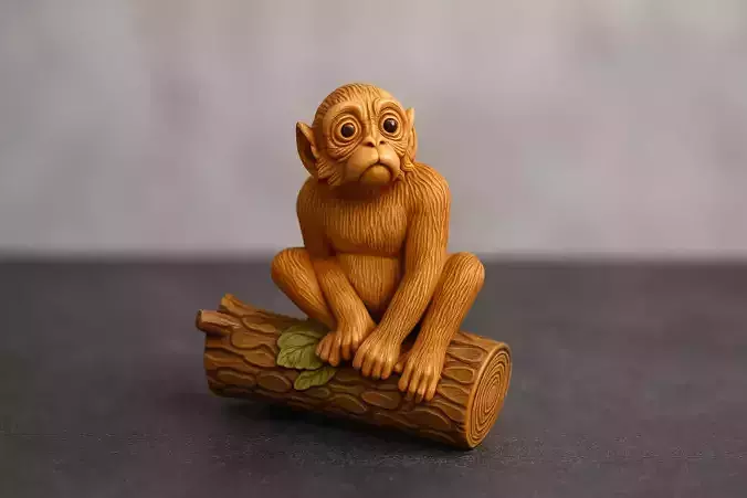 Forest Thinker Monkey - 3D Printable Figurine