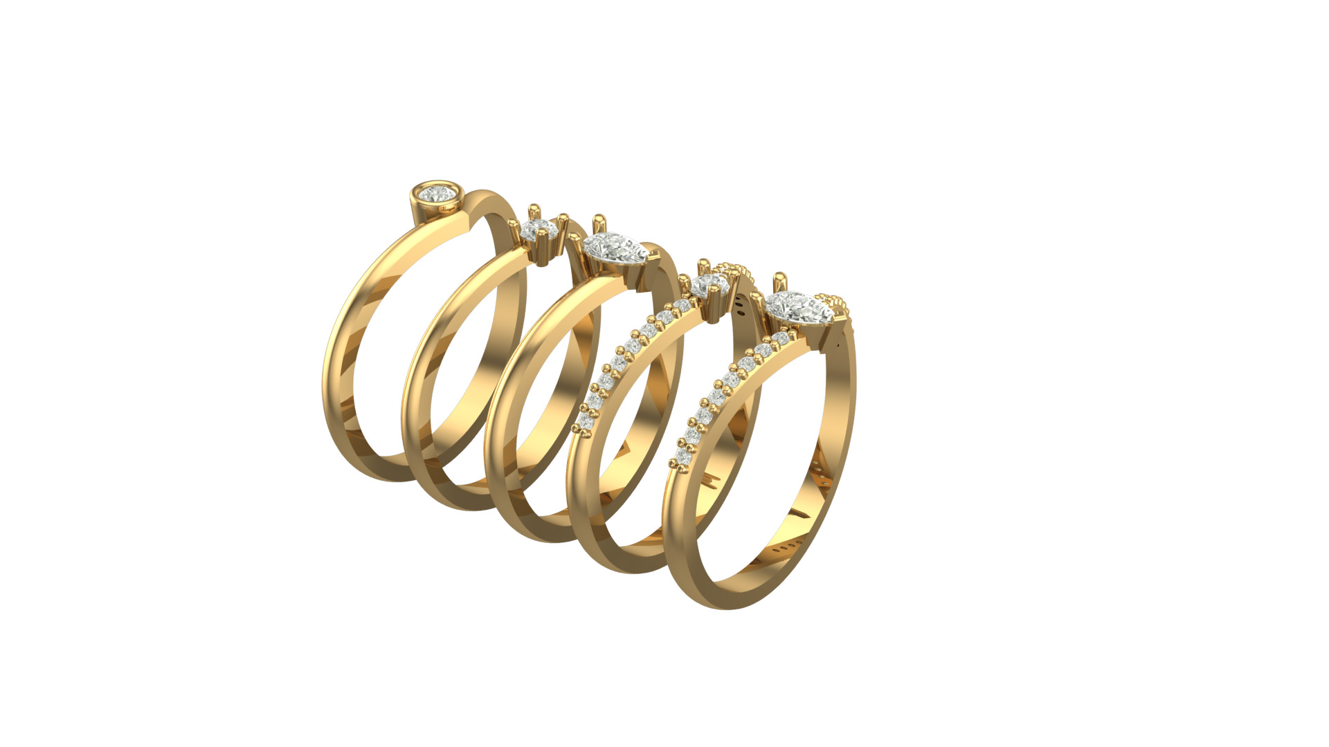 Solitaire Rings 3D print model_1