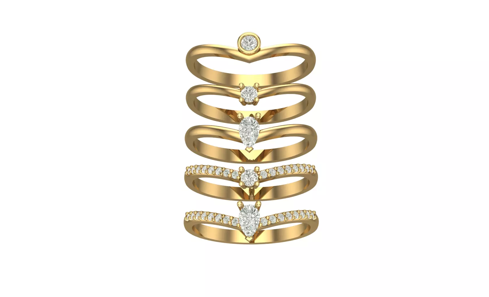 Solitaire Rings 3D print model_0