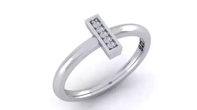 Alphabet ring letter I 3D print model