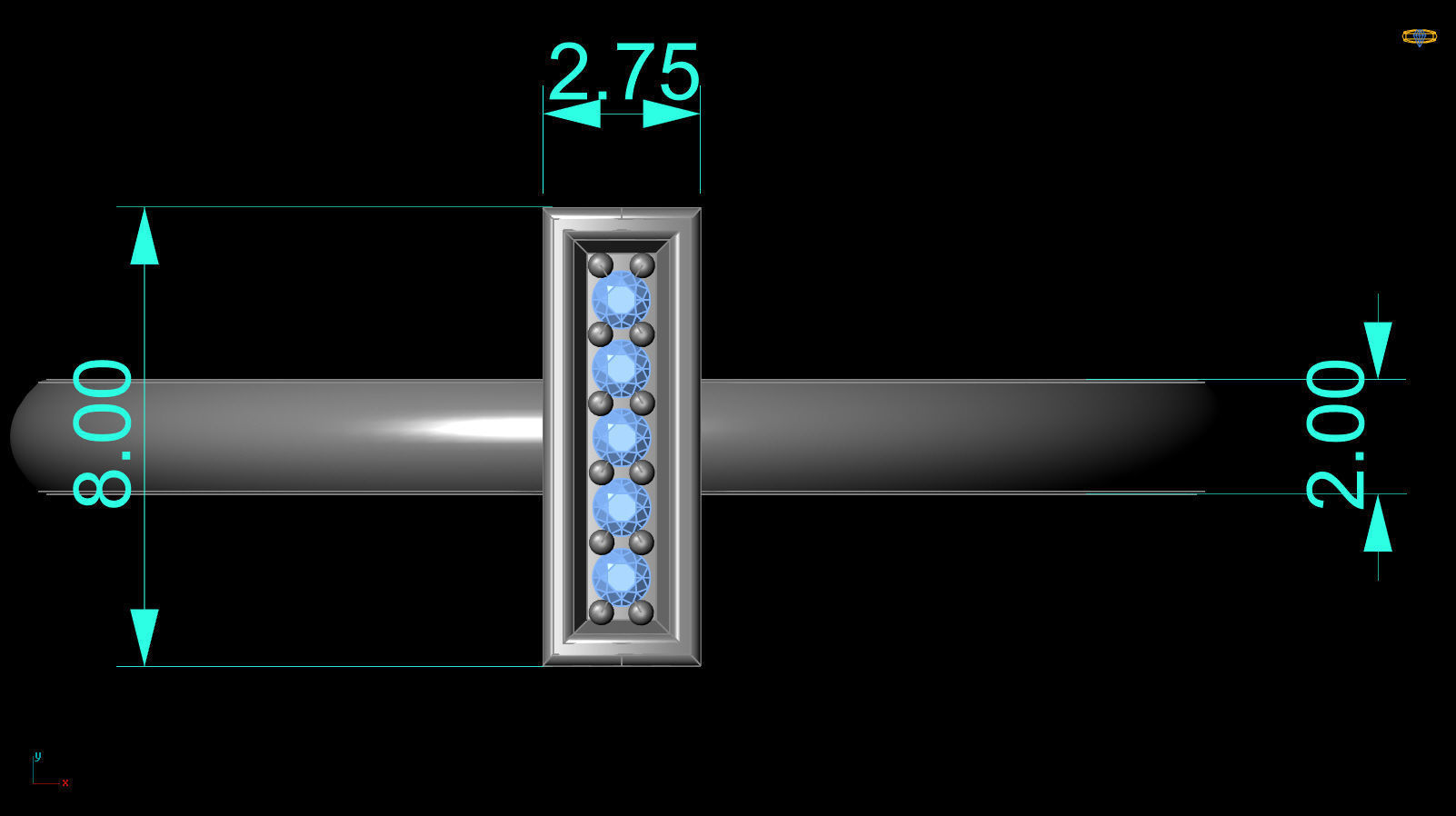 Alphabet ring letter I 3D print model_2