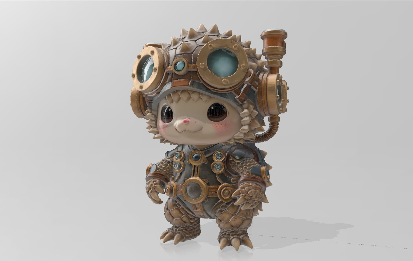 Steampunk Hedgehog Explorer 3D model_3