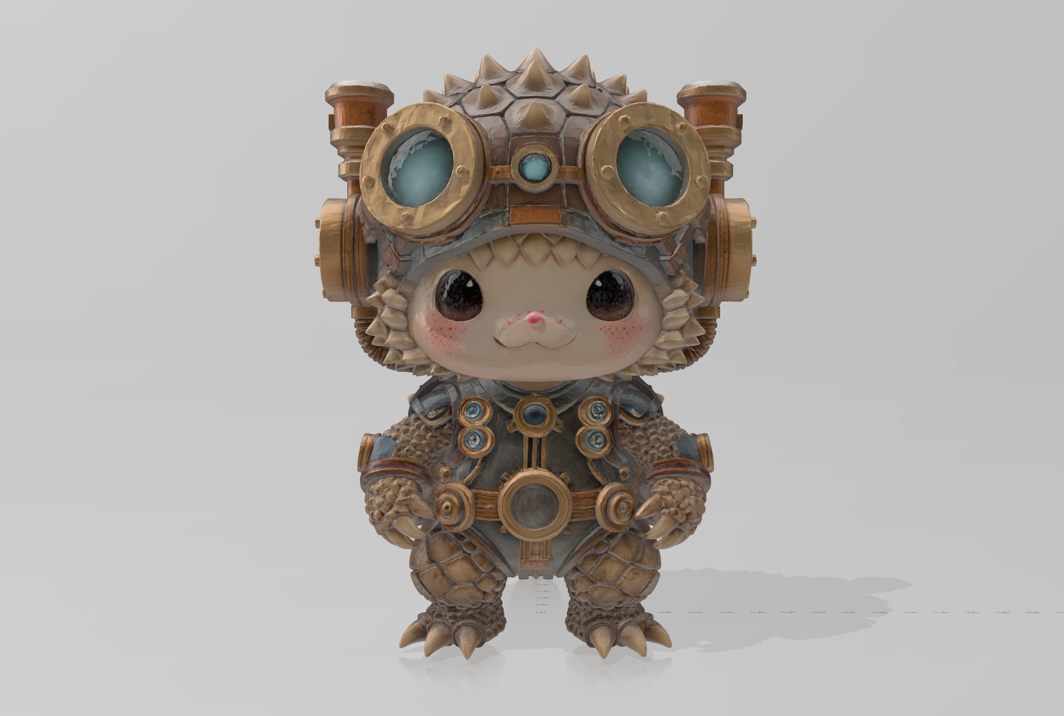 Steampunk Hedgehog Explorer 3D model_9