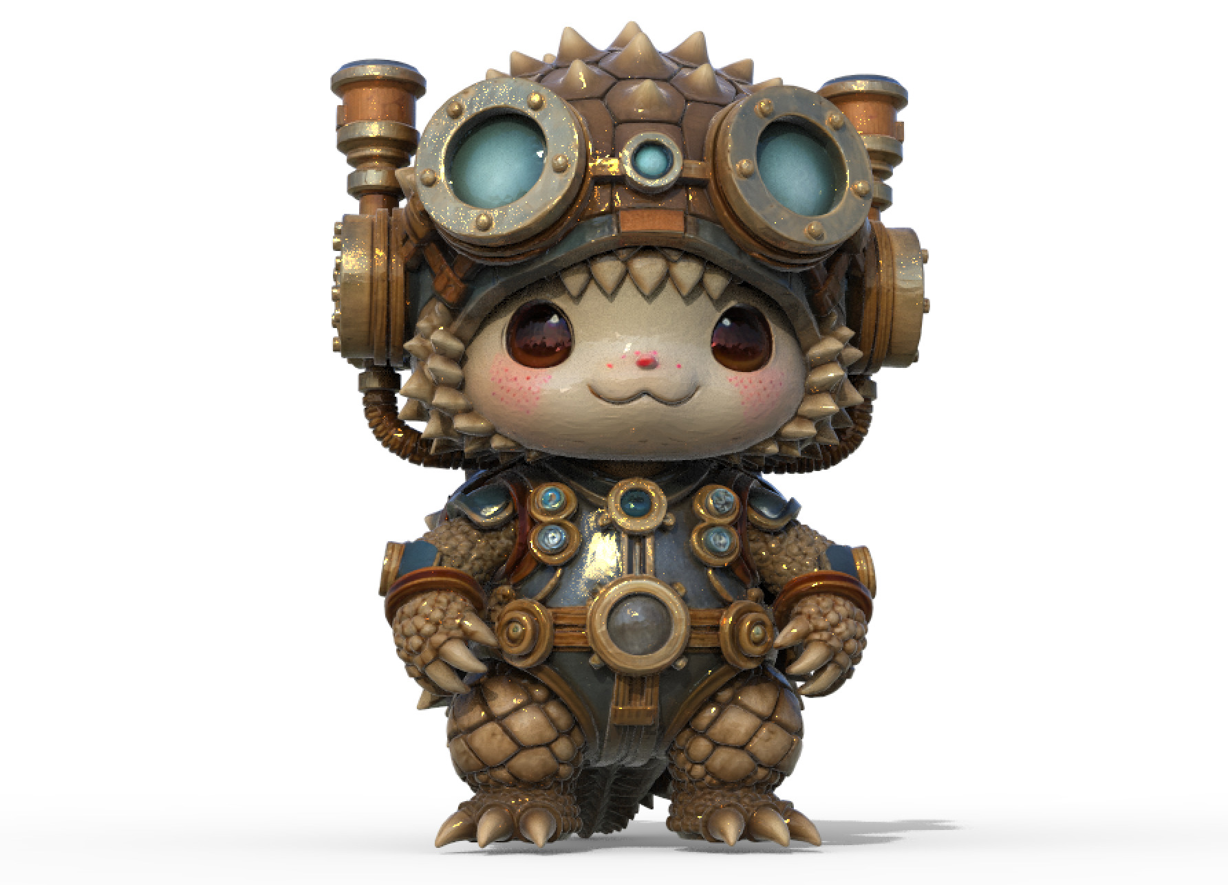 Steampunk Hedgehog Explorer 3D model_2