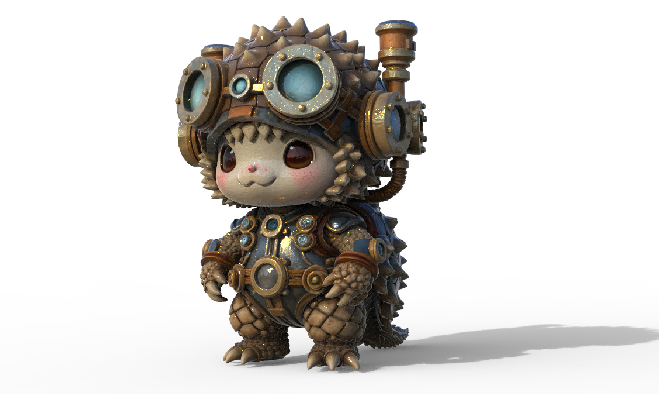 Steampunk Hedgehog Explorer 3D model_1