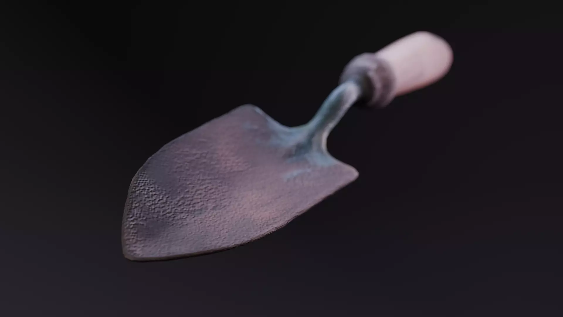 Rustic Garden Trowel  Low Poly PBR Model Low-poly 3D model_0