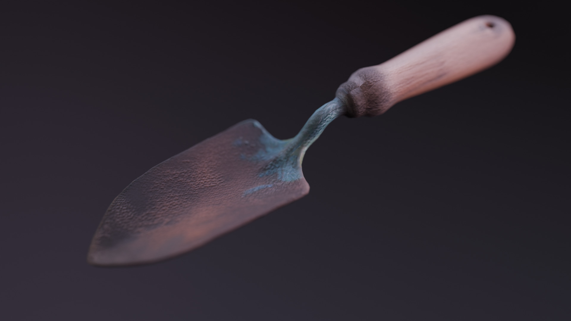 Rustic Garden Trowel  Low Poly PBR Model Low-poly 3D model_2