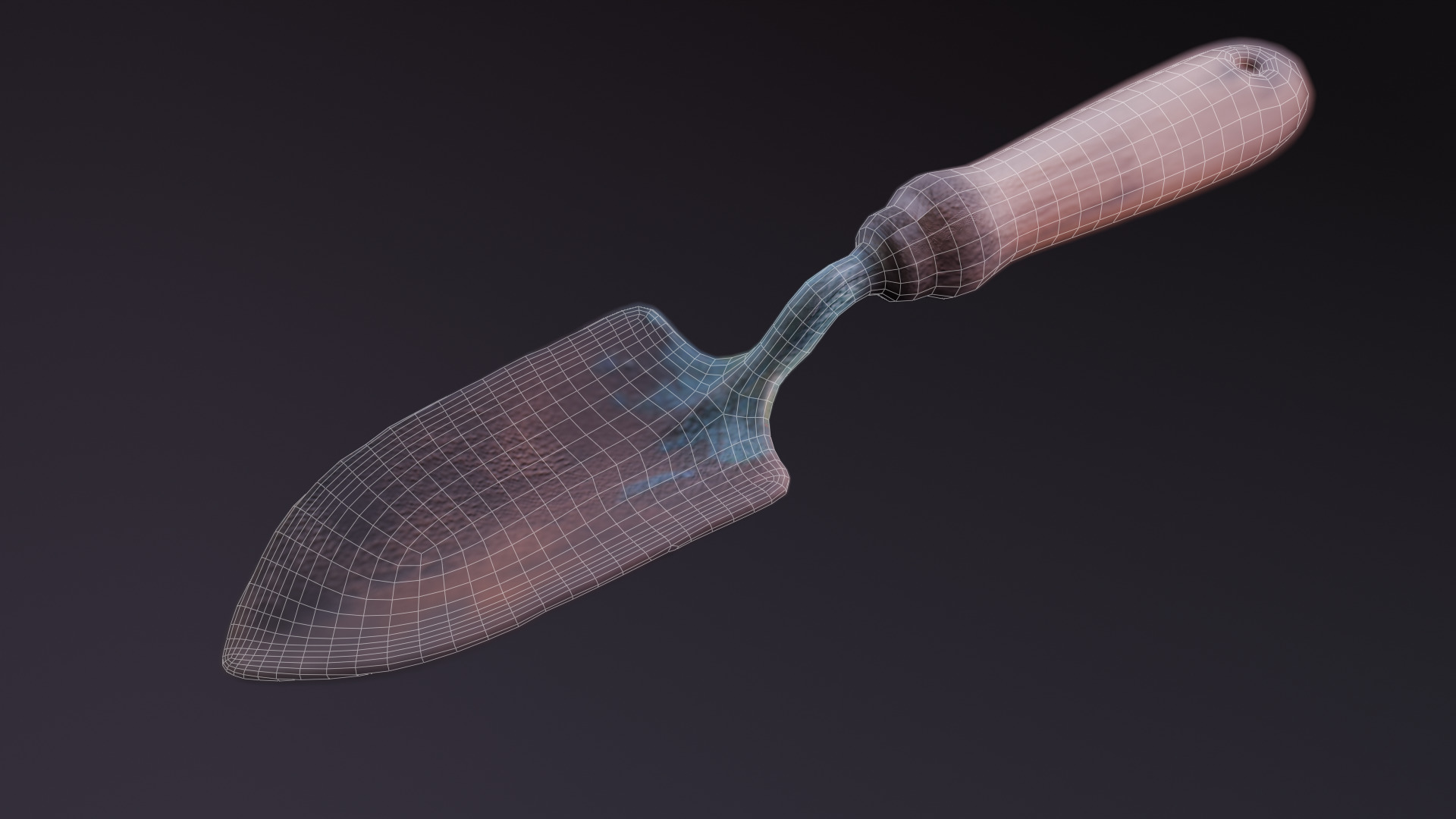 Rustic Garden Trowel  Low Poly PBR Model Low-poly 3D model_7