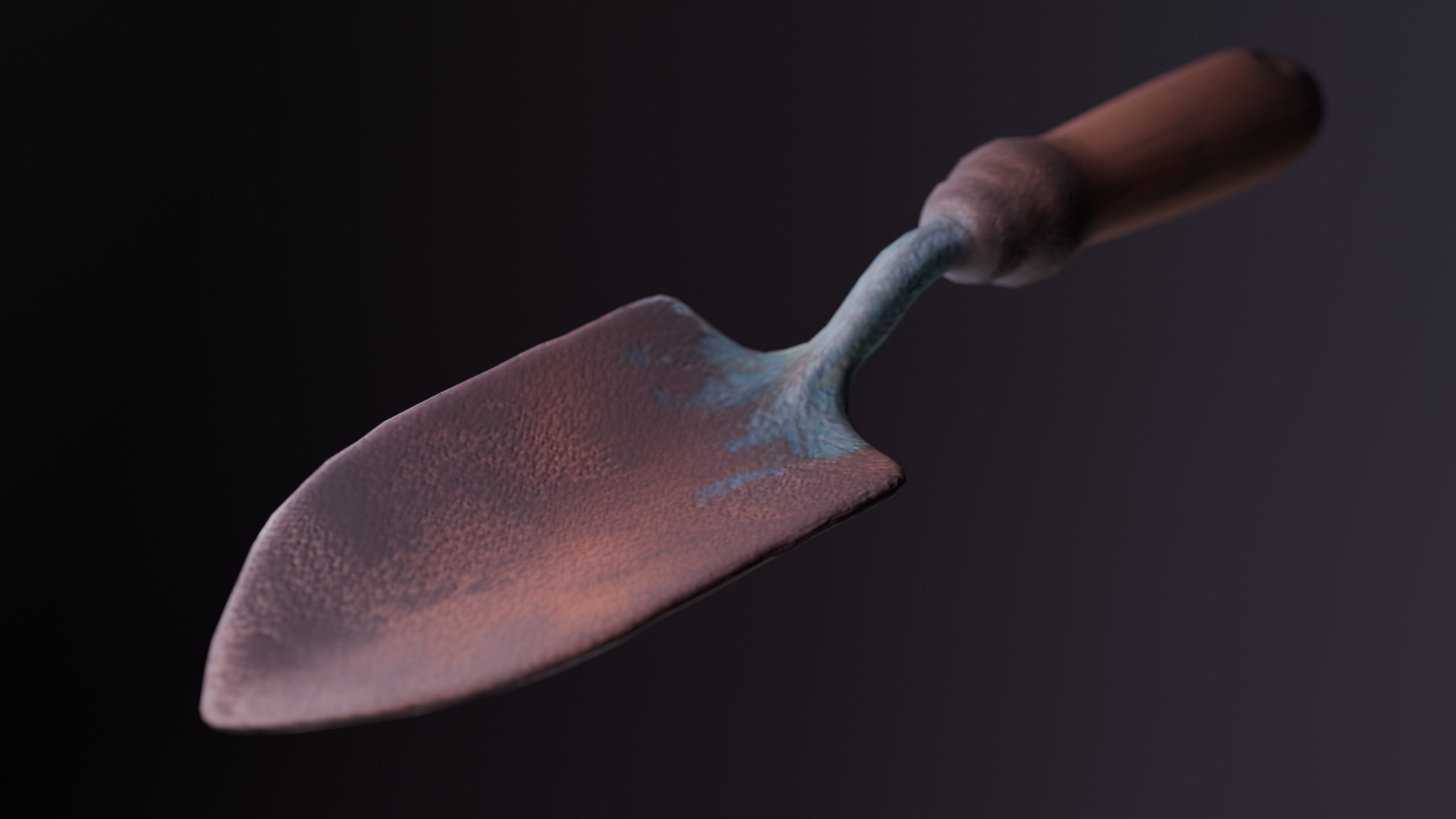 Rustic Garden Trowel  Low Poly PBR Model Low-poly 3D model_4