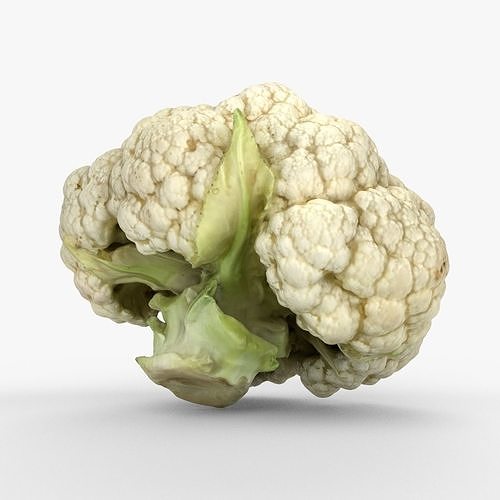 Photorealistic 3D scan of Cauliflower Head Low-poly 3D model