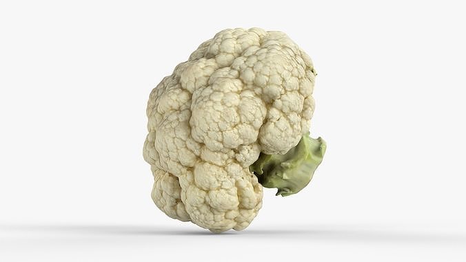 Photorealistic 3D scan of Cauliflower Head Low-poly 3D model 7