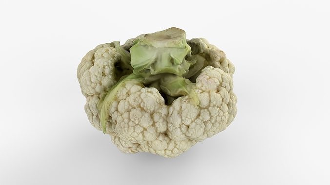 Photorealistic 3D scan of Cauliflower Head Low-poly 3D model 3