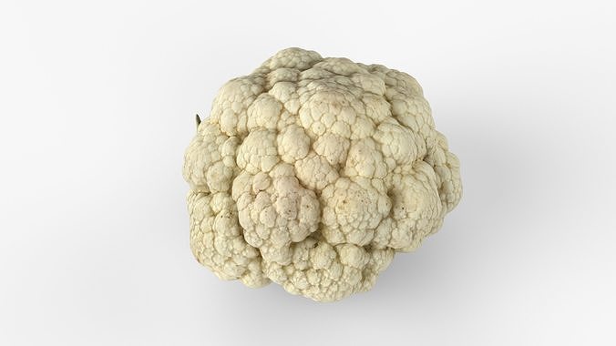 Photorealistic 3D scan of Cauliflower Head Low-poly 3D model 2