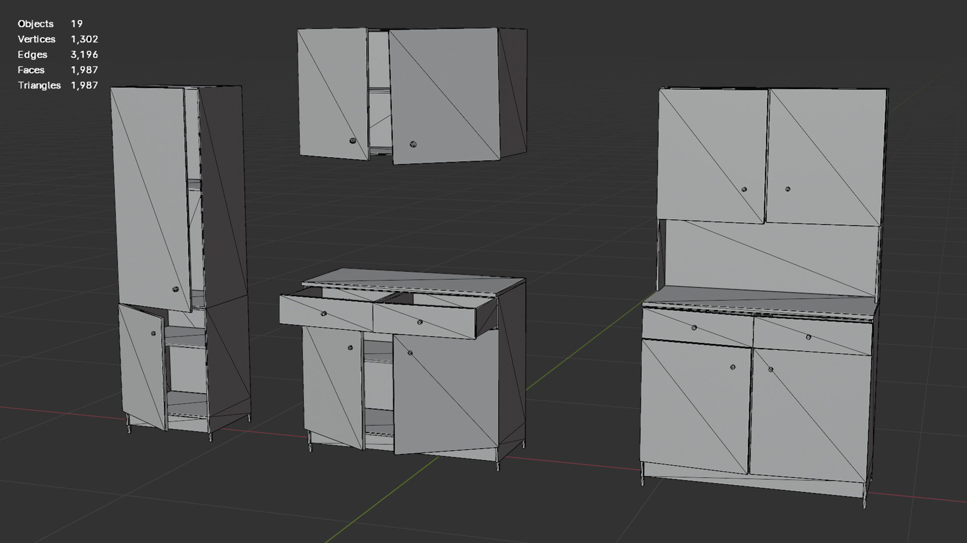 Abandoned Kitchen Furniture Pack - 25 Ruined Game-Ready Props Low-poly 3D model_5