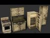 Abandoned Kitchen Furniture Pack - 25 Ruined Game-Ready Props Low-poly 3D model_1
