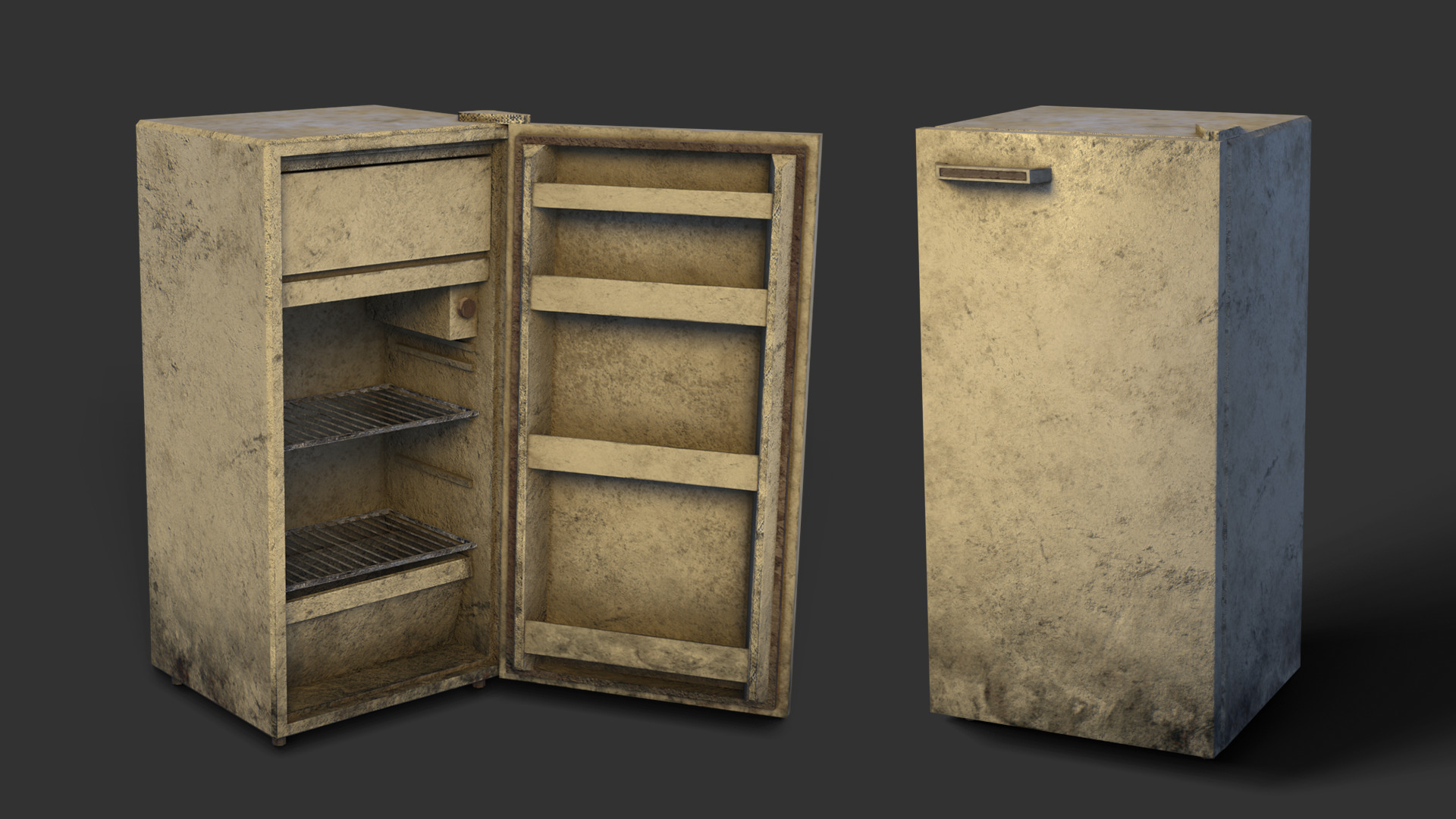 Abandoned Kitchen Furniture Pack - 25 Ruined Game-Ready Props Low-poly 3D model_7