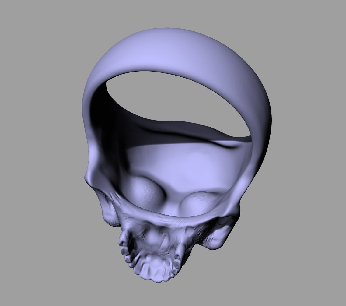 Skull Silver Ring Free 3D print model_7